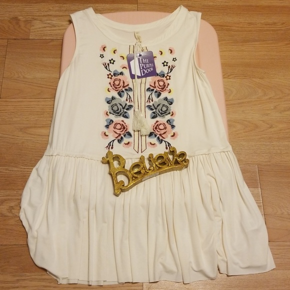 Wishlist Tops - Cream Embroidered Wishlist Tunic Size Medium